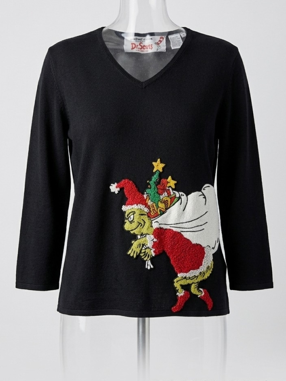 NWT Vintage 2002 Michael Simon Dr. Seuss "The Grinch" Silk Blend Sweater